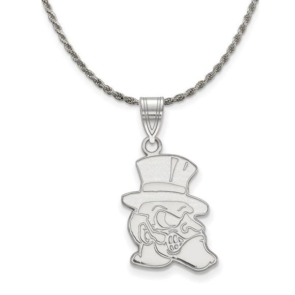 Sterling Silver Wake Forest U. Large Pendant Necklace - 22...